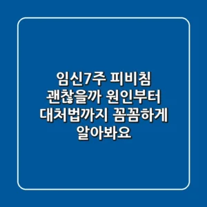 임신7주 피비침 괜찮을까 원인부터 대처법까지 꼼꼼하게 알아봐요