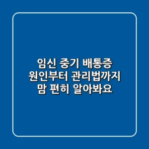 임신 중기 배통증 원인부터 관리법까지 맘 편히 알아봐요