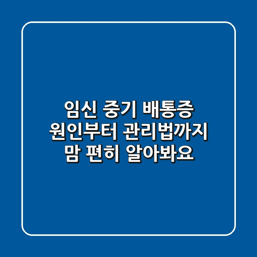 임신 중기 배통증 원인부터 관리법까지 맘 편히 알아봐요
