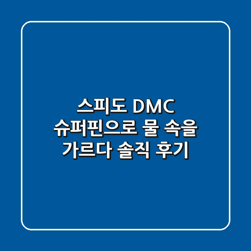 스피도 DMC 슈퍼핀으로 물 속을 가르다: 솔직 후기