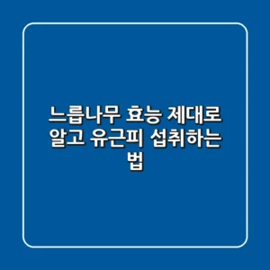 느릅나무 효능 제대로 알고 유근피 섭취하는 법