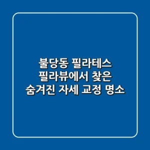 불당동 필라테스: 필라뷰에서 찾은 숨겨진 자세 교정 명소💎