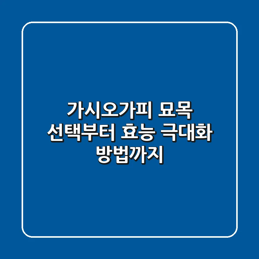 가시오가피 묘목 선택부터 효능 극대화 방법까지! 🌱