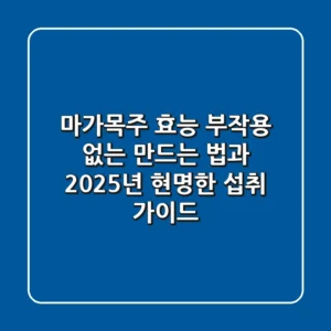 마가목주 효능, 부작용 없는 만드는 법과 2025년 현명한 섭취 가이드
