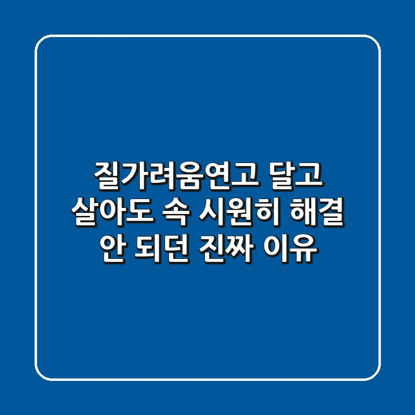 질가려움연고 달고 살아도 속 시원히 해결 안 되던 진짜 이유