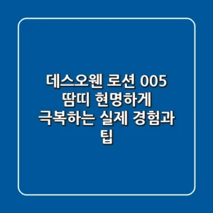 데스오웬 로션 0.05% 땀띠, 현명하게 극복하는 실제 경험과 팁
