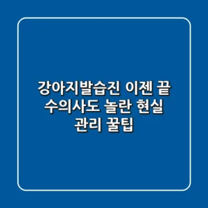강아지발습진, 이젠 끝! 수의사도 놀란 현실 관리 꿀팁