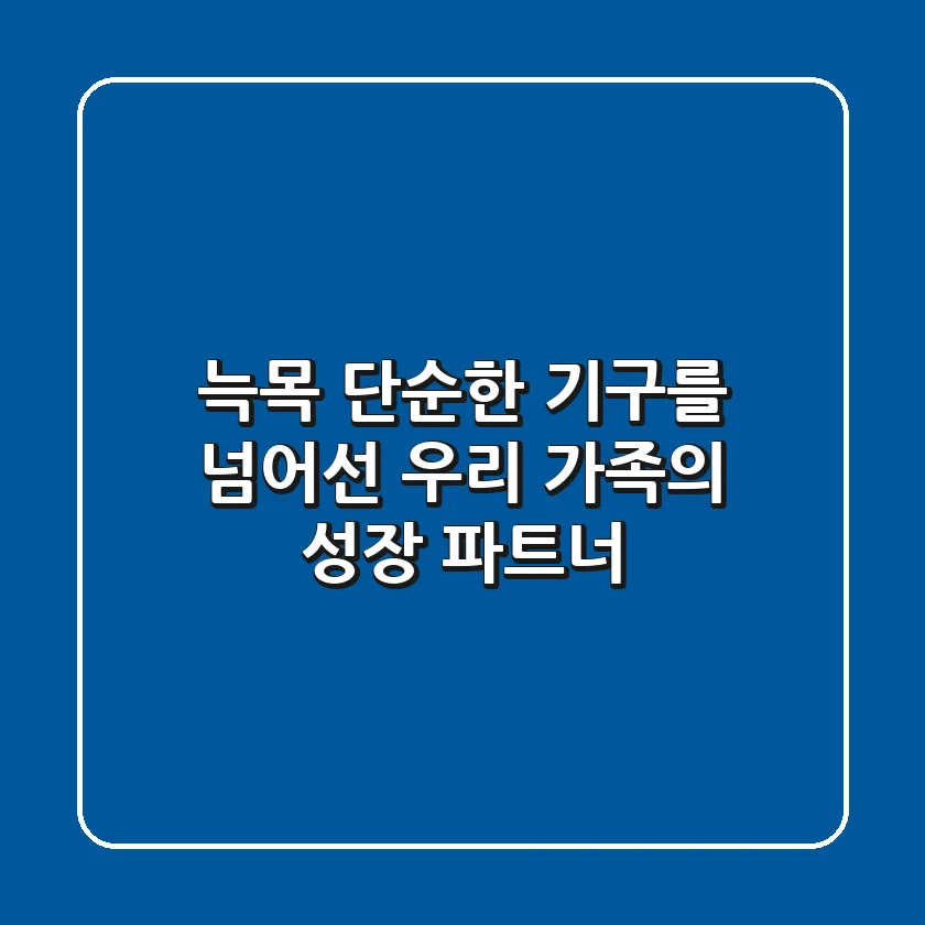 늑목, 단순한 기구를 넘어선 우리 가족의 성장 파트너