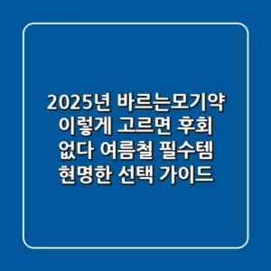 2025년 바르는모기약, 이렇게 고르면 후회 없다! 여름철 필수템 현명한 선택 가이드