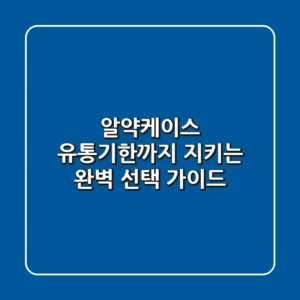 알약케이스, 유통기한까지 지키는 완벽 선택 가이드
