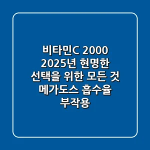 비타민C 2000, 2025년 현명한 선택을 위한 모든 것 (메가도스, 흡수율, 부작용)