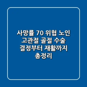 "사망률 70% 위협?", 노인 고관절 골절 수술 결정부터 재활까지 총정리