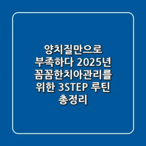"양치질만으로 부족하다?" 2025년 꼼꼼한치아관리를 위한 3-STEP 루틴 총정리