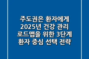 “주도권은 환자에게”, 2025년 건강 관리 로드맵을 위한 3단계 환자 중심 선택 전략