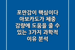 “포만감이 핵심이다”, 아보카도가 체중 감량에 도움을 줄 수 있는 3가지 과학적 이유 분석