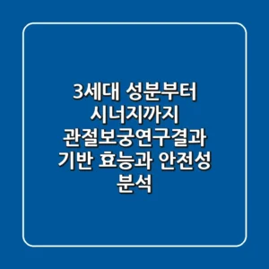 "3세대 성분부터 시너지까지", 관절보궁연구결과 기반 효능과 안전성 분석