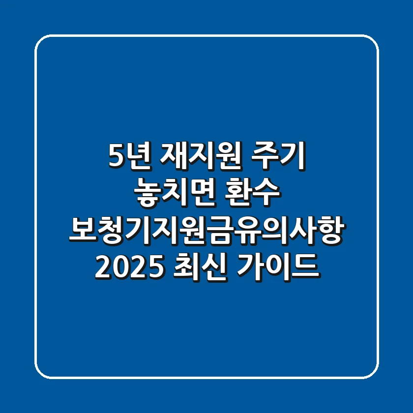 "5년 재지원 주기 놓치면 환수", 보청기지원금유의사항 2025 최신 가이드