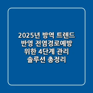 "2025년 방역 트렌드 반영", 전염경로예방 위한 4단계 관리 솔루션 총정리