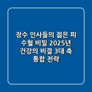 "장수 인사들의 '젊은 피' 수혈 비밀?", 2025년 건강의 비결 3대 축 통합 전략