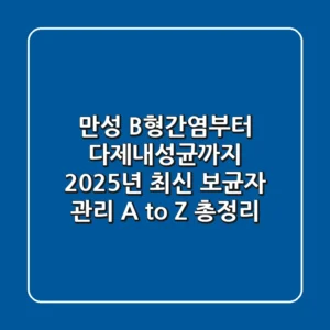 "만성 B형간염부터 다제내성균까지", 2025년 최신 보균자 관리 A to Z 총정리