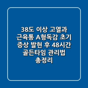 "38도 이상 고열과 근육통", A형독감 초기 증상 발현 후 48시간 골든타임 관리법 총정리