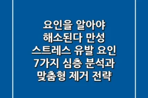 “요인을 알아야 해소된다”, 만성 스트레스 유발 요인 7가지 심층 분석과 맞춤형 제거 전략