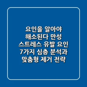 "요인을 알아야 해소된다", 만성 스트레스 유발 요인 7가지 심층 분석과 맞춤형 제거 전략