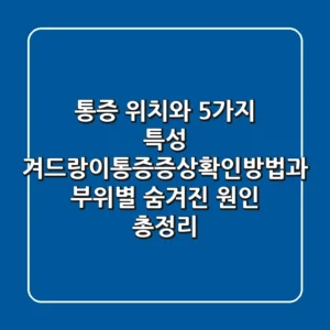 "통증 위치와 5가지 특성", 겨드랑이통증증상확인방법과 부위별 숨겨진 원인 총정리
